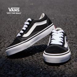 VANS Old Skool黑色中大童板鞋运动鞋