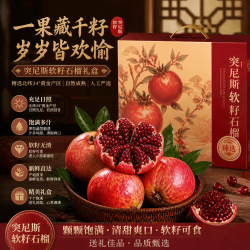 春福乐 突尼斯软籽石榴应季现摘红宝石石榴中秋佳礼 5斤甄选装净重4斤