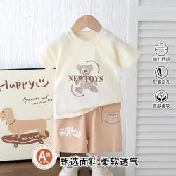 西不 儿童休闲套装夏季薄款宝宝短袖短裤家居服婴幼儿外出服露营两件套