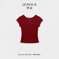移动端：乔拉 天丝辣妹风短款t恤女夏季桑蚕丝小飞袖凉感上衣