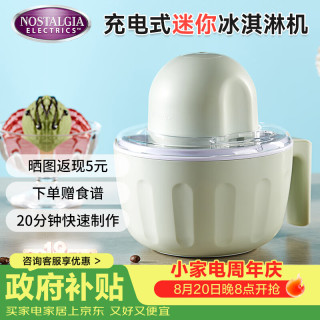 诺思得其 冰淇淋机可插电可充电使用儿童节礼物玩具可带露营家用小型全自动冰淇淋机