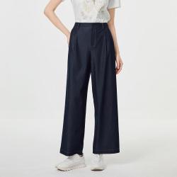 Koradior 2026夏季商场同款复古丹宁牛仔风显瘦休闲裤女
