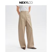 NEXY.CO 2026年春季卡其休闲显瘦弯刀裤通勤休闲长裤