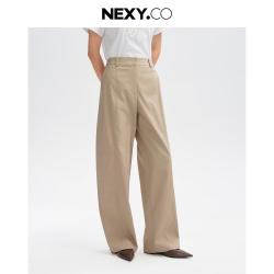 NEXY.CO 2026年春季卡其休闲显瘦弯刀裤通勤休闲长裤