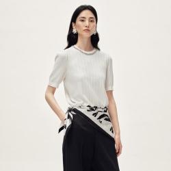 娜尔思 简约百搭气质圆领针织衫短袖26年夏季新款气质上衣女