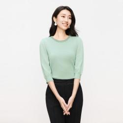 Koradior 夏季优雅珠饰简约百搭针织衫女