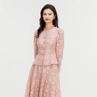 Koradior 2026春季蕾丝之境商场同款春气质蕾丝雪纺衫上衣女