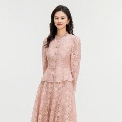 Koradior 2026春季蕾丝之境商场同款春气质蕾丝雪纺衫上衣女