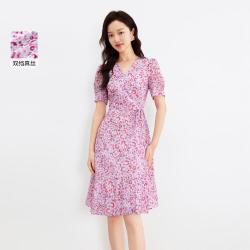 Koradior 气质茶歇裙子V领收腰连衣裙裙子女