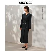 NEXY.CO 商场同款2026年秋双排扣中长连衣裙