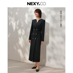 NEXY.CO 商场同款2026年秋双排扣中长连衣裙