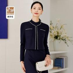 娜尔思 高智通勤绵羊毛连衣裙女裙子