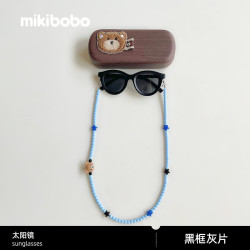 mikibobo 儿童太阳镜三件套 防丢链挂绳 防UV400 简约百搭时尚出行度假墨镜