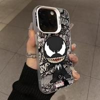 C 【裸机手感】动漫毒液iPhone16promax手机壳苹果13防摔14透明12软壳11硅胶彩银