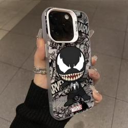 C 【裸机手感】动漫毒液iPhone16promax手机壳苹果13防摔14透明12软壳11硅胶彩银