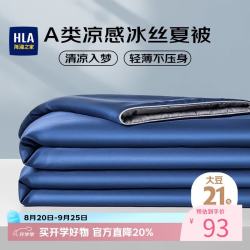海澜之家 A类可水洗冰丝被子大豆被单双人夏凉被空调纤维被150*200cm 流星蓝