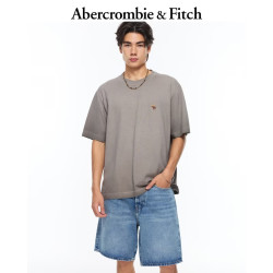 Abercrombie & Fitch 经典小麋鹿图案美式情侣纯棉重磅短袖T恤124-5002