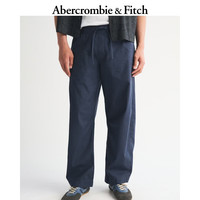 Abercrombie & Fitch 美式复古棉质黑色多色府绸弯刀裤休闲长裤26秋130-6259