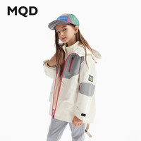 马骑顿 [三防蓄热]MQD男女童同款三合一风衣春秋款儿童反光外套 米白 140