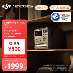 大疆 Power 1000 Mini 移动电源220V快充便携自驾露营车载应急备用储能户外电源