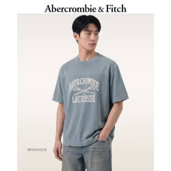 Abercrombie & Fitch 美式情侣LOGO纯棉重磅短袖T恤26夏秋男装123-6230