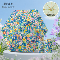 温诗欧 彩胶金架超轻迷你晴雨伞