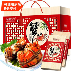 阳澄联合 大闸蟹礼券螃蟹卡蟹券海鲜礼盒礼品卡送礼提货券 分享款3999型 公3.5两母2.5两 5对 10只