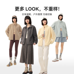 雪中飞 26春装运动男女拉链摇粒绒立领外套休闲加绒F