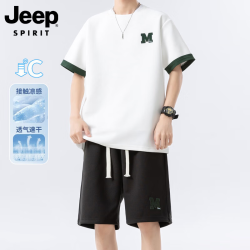 JEEP SPIRIT 吉普 薄款高级感短袖短裤潮牌两件套