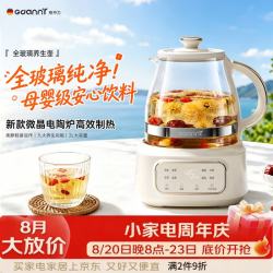 GDANNY 新款全玻璃恒温壶家用养生壶多功能办公室电热水壶大容量2L母婴级0胶水0塑料48小时自动烧水壶