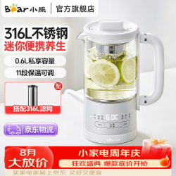 小熊 养生壶烧水壶 316L不锈钢mini小容量煮茶壶煮茶器 迷你小型便携保温电热水壶