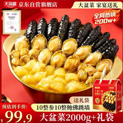 天海藏 高端礼盒 鲍鱼海参花胶大虾礼盒  10参10鲍大盆菜 2kg