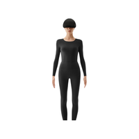 蕉内 热皮502++ 女士保暖内衣套装 黑色 XL