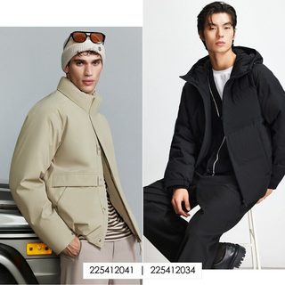 JACK&JONES 杰克琼斯 男士简约字母休闲羽绒服