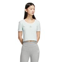 adidas 三叶草 三叶草个性百搭休闲舒适女款圆领短袖T恤露脐装
