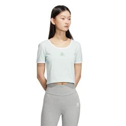 adidas 三叶草 三叶草个性百搭休闲舒适女款圆领短袖T恤露脐装