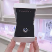 PANDORA 796358NTB 蓝色闪亮雪花猫眼 925银串珠