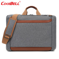 coolbell COOL BELL多功能双肩背包单肩斜跨手提包17寸商务户外学生书包 5610尼龙灰色 17.3寸