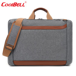 coolbell COOL BELL多功能双肩背包单肩斜跨手提包17寸商务户外学生书包 5610尼龙灰色 17.3寸