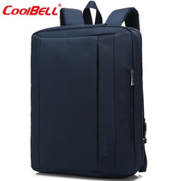 coolbell COOL BELL多功能电脑双肩包高级感商务手提可斜挎单肩户外背包 蓝色5501 15寸
