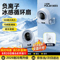 PolarBees北极蜂桌面风扇办公室学生宿舍厨房壁挂usb长续航车载立式小型家用电风扇台式