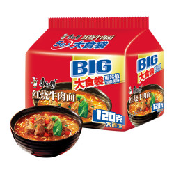康师傅 大食袋 红烧牛肉面 145g*5袋