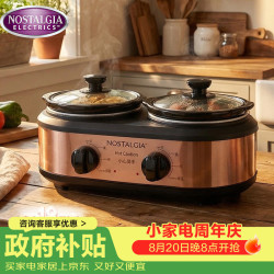 诺思得其 慢炖锅双头汤盅炖锅2-6人食用电砂锅煲汤锅煮粥独立控温大容量