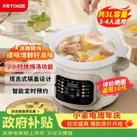 天际 电炖锅 煲汤锅 沸炖系列家用陶瓷全自动炖汤锅煮粥养生多功能炖锅 电炖锅煲汤3-4人