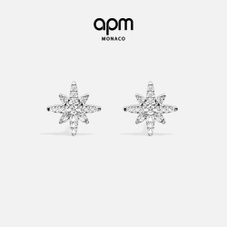 APM Monaco 迷你六芒星小耳钉酷炫设计