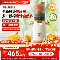 BLAUPUNKT 德国蓝宝榨汁机 家用鲜榨果汁机料理机YJ03D 26年升级丨YJ03D白色 三段榨