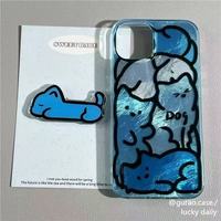 A【裸机手感】蓝底猫咪 iPhone11-17系列 苹果手机壳