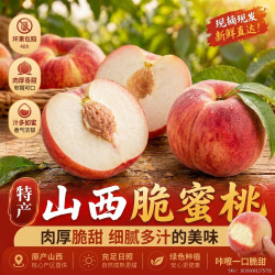 京世泽 现摘陕西纽扣油蟠桃扁蟠桃水果整箱水蜜桃 净重4斤装