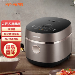 九阳 ZMD安心系列 大火力电饭煲5L 6-10人 土灶铁釜 智能预约 触控面板 电饭锅 50TD03 香槟色