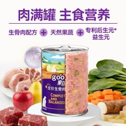 顽皮 狗罐头果饭儿全价生骨肉犬主食罐牛肉苹果375g*6罐
